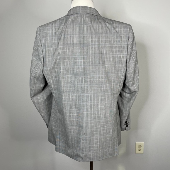 Charles Tyrwhitt Gray Plaid Prince of Wales Sport Coat 44L - Picture 6 of 10